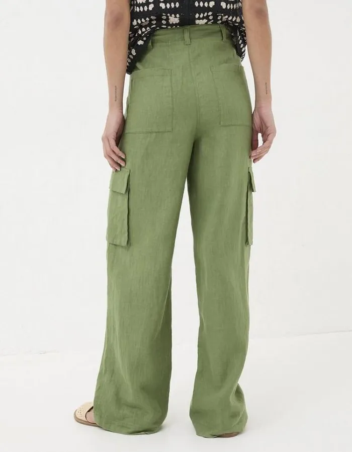 Women FatFace Festival Collection Demi Cargo Pants Dark Green
