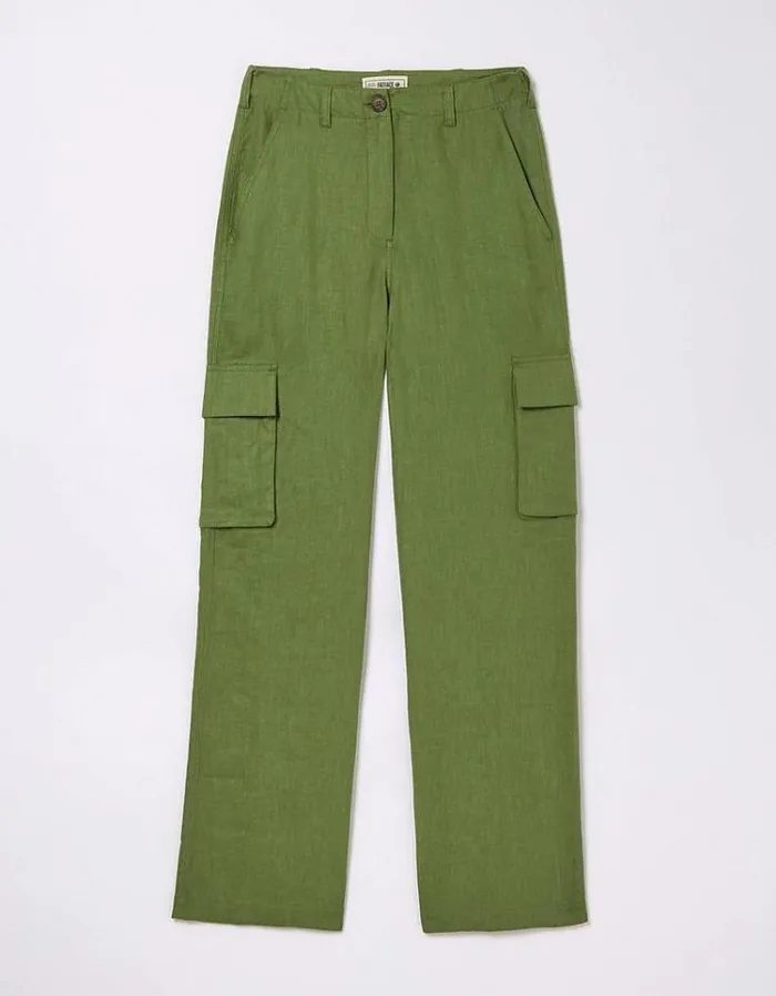 Women FatFace Festival Collection Demi Cargo Pants Dark Green