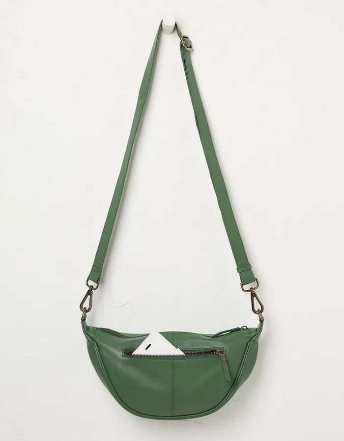Women FatFace Festival Collection Jovie Half Moon Sling Bag Bright Green