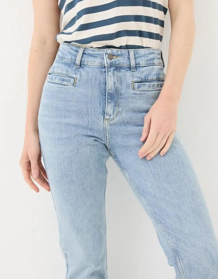 Women FatFace Jeans and Dungarees Fly Flare Jeans Light Denim Blue
