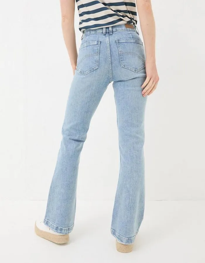 Women FatFace Jeans and Dungarees Fly Flare Jeans Light Denim Blue