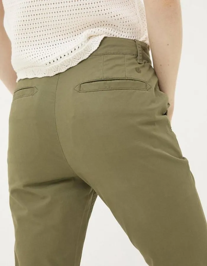Women FatFace Pants and Leggings Farnham Crop Chinos Khaki Green