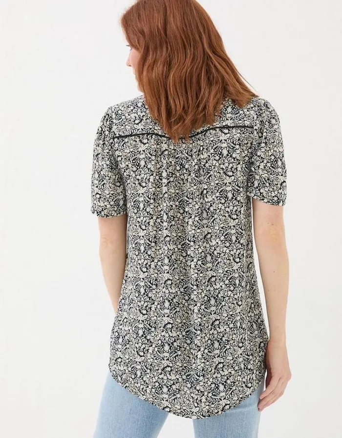 Women FatFace Shirts and Blouses Cassidy Inlay Floral Tunic Black