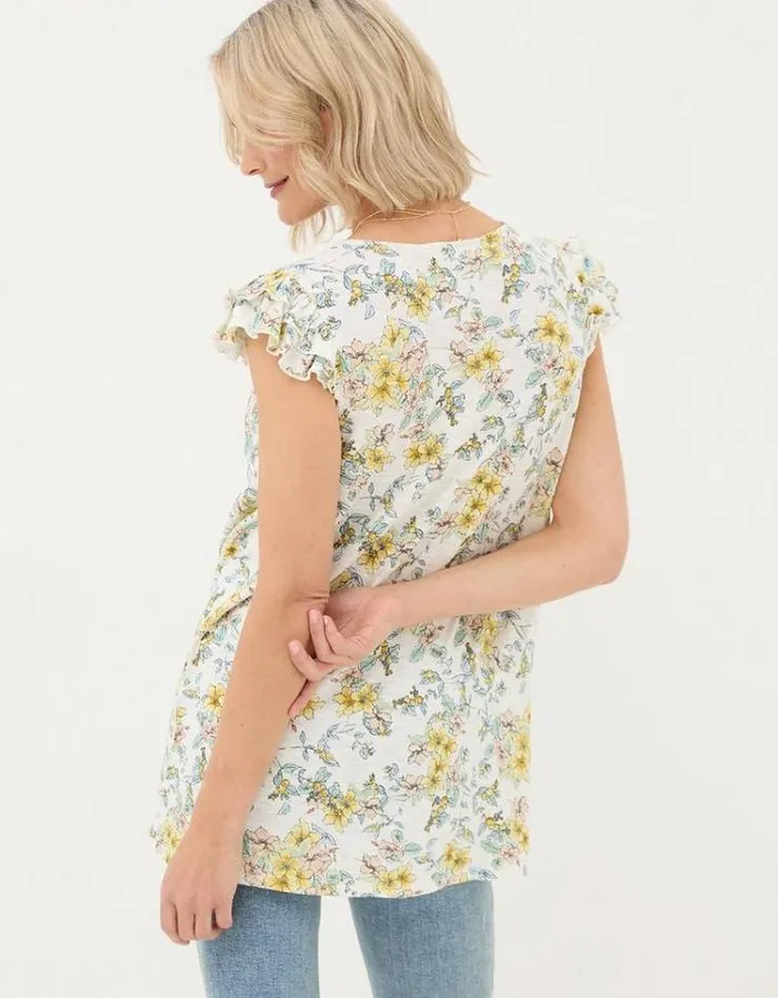 Women FatFace Shirts and Blouses Katy Citrus Floral Tunic Ivory