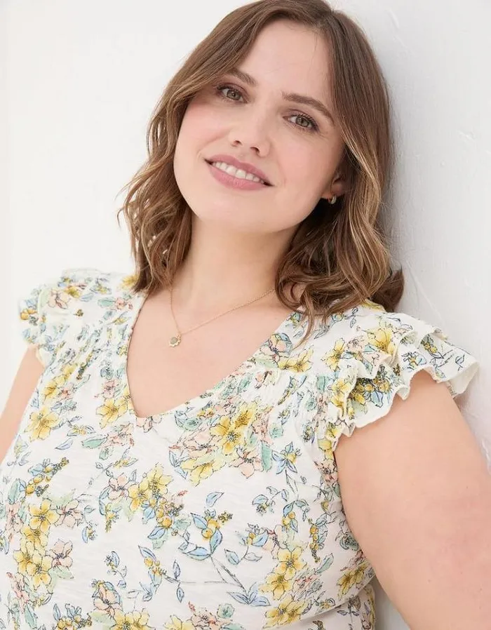 Women FatFace Shirts and Blouses Katy Citrus Floral Tunic Ivory