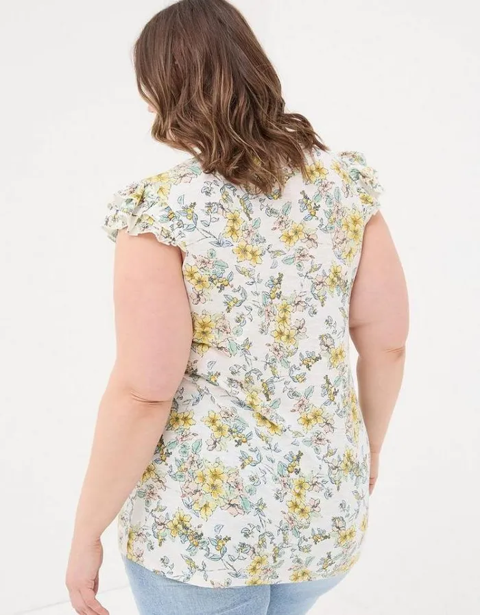 Women FatFace Shirts and Blouses Katy Citrus Floral Tunic Ivory