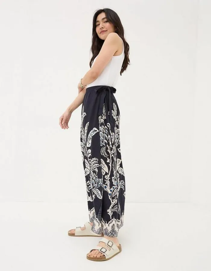 Women FatFace Skirts Blakely Damask Placement Maxi Skirt Navy