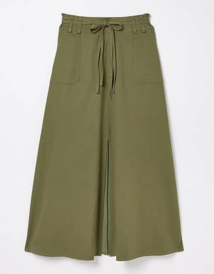 Women FatFace Skirts Melanie Utility Midi Skirt Khaki Green