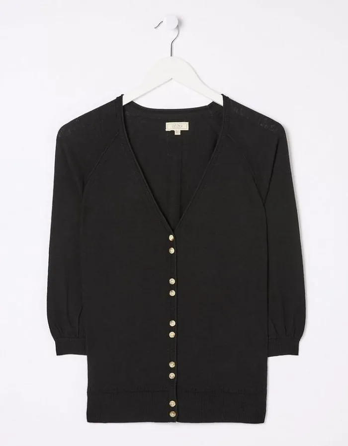 Women FatFace Sweaters and Cardigans Rose Cardigan Black
