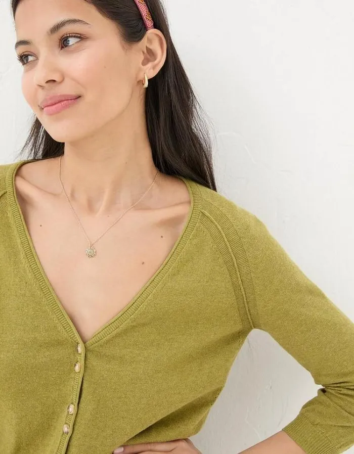 Women FatFace Sweaters and Cardigans Rose Cardigan Dark Green