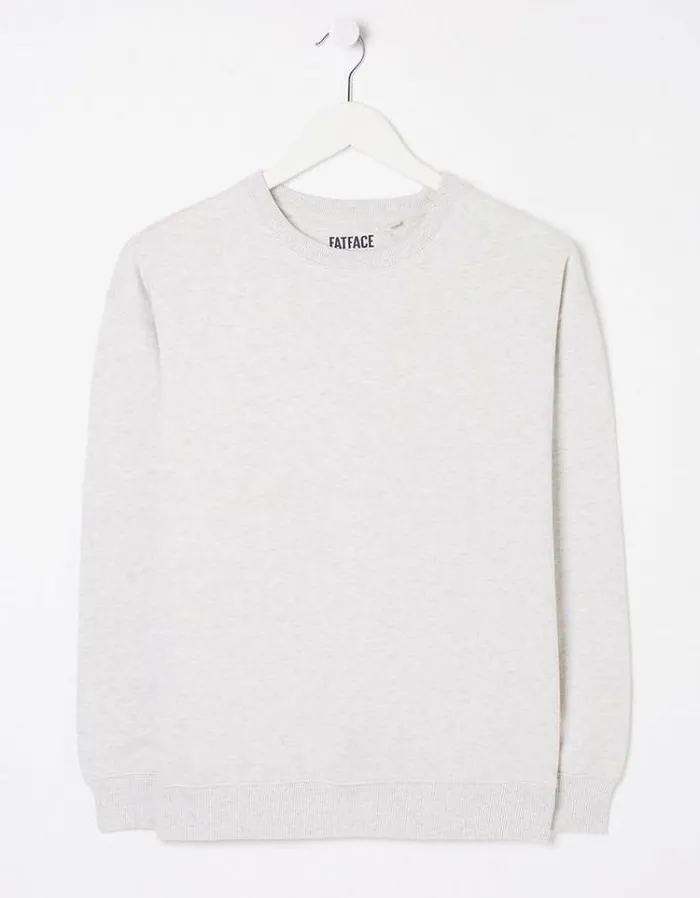 Women FatFace Sweatshirts and Hoodies Organic Cotton Georgia Crew Sweatshirt Grey Marl