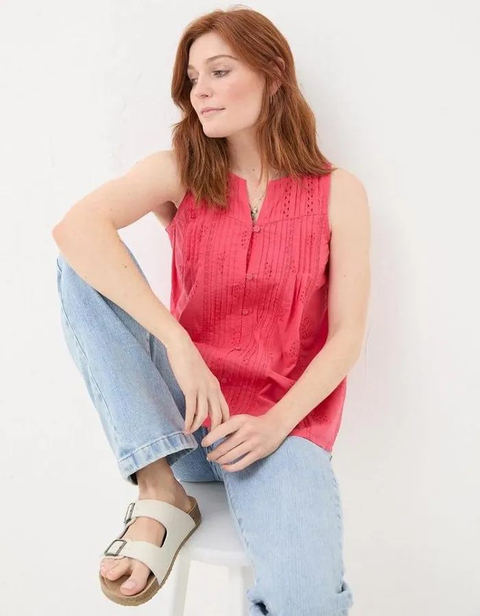 Women FatFace Tops and TShirts Cassie Cami Tomato Red