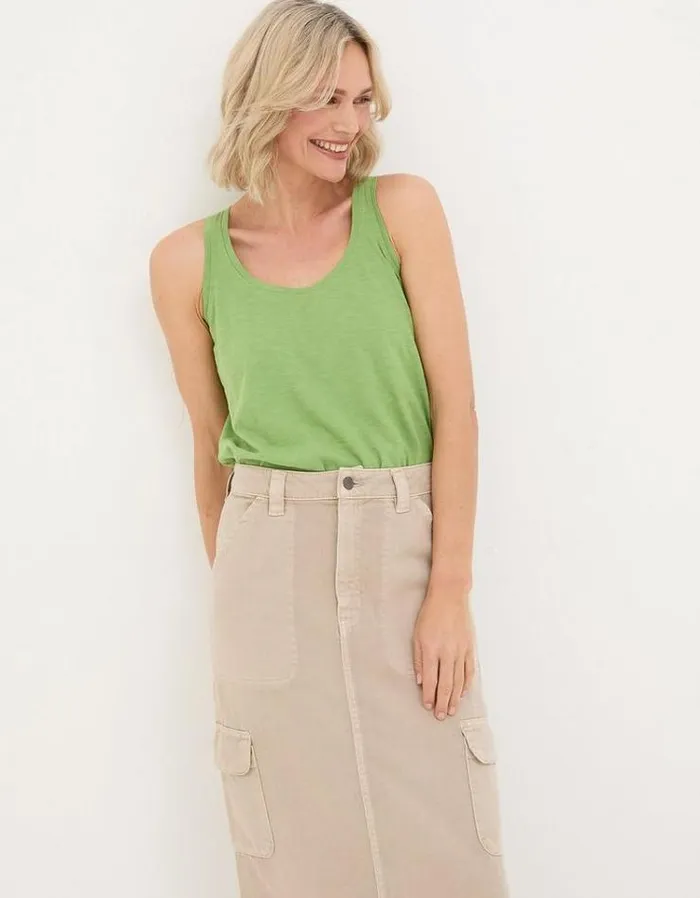 Women FatFace Tops and TShirts Kirsty Vest Olive Green