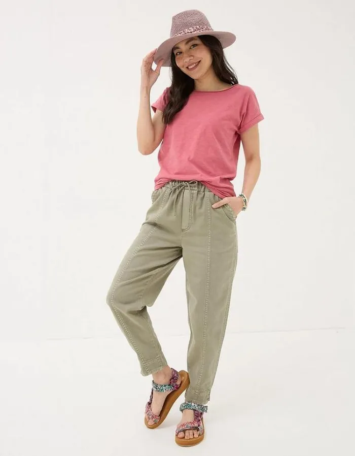 Women FatFace Tops and TShirts Organic Cotton Ivy TShirt Rose Pink