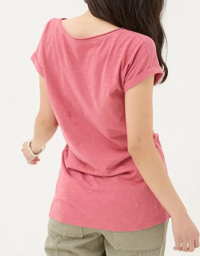 Women FatFace Tops and TShirts Organic Cotton Ivy TShirt Rose Pink