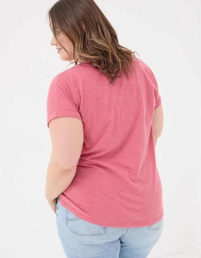 Women FatFace Tops and TShirts Organic Cotton Ivy TShirt Rose Pink