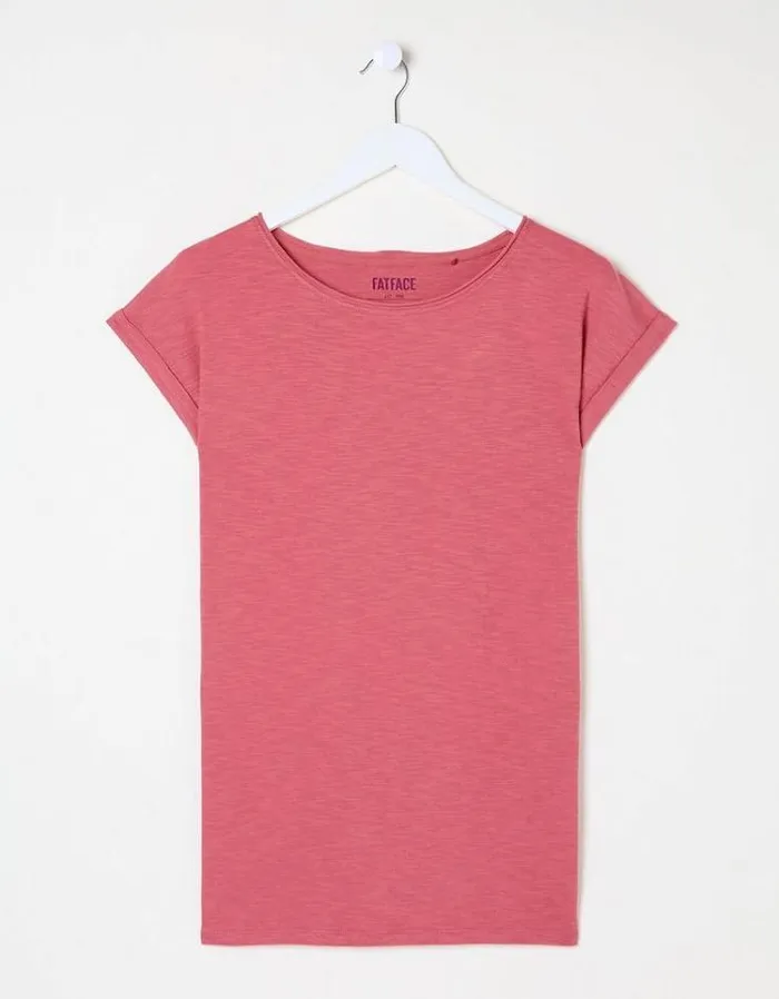 Women FatFace Tops and TShirts Organic Cotton Ivy TShirt Rose Pink