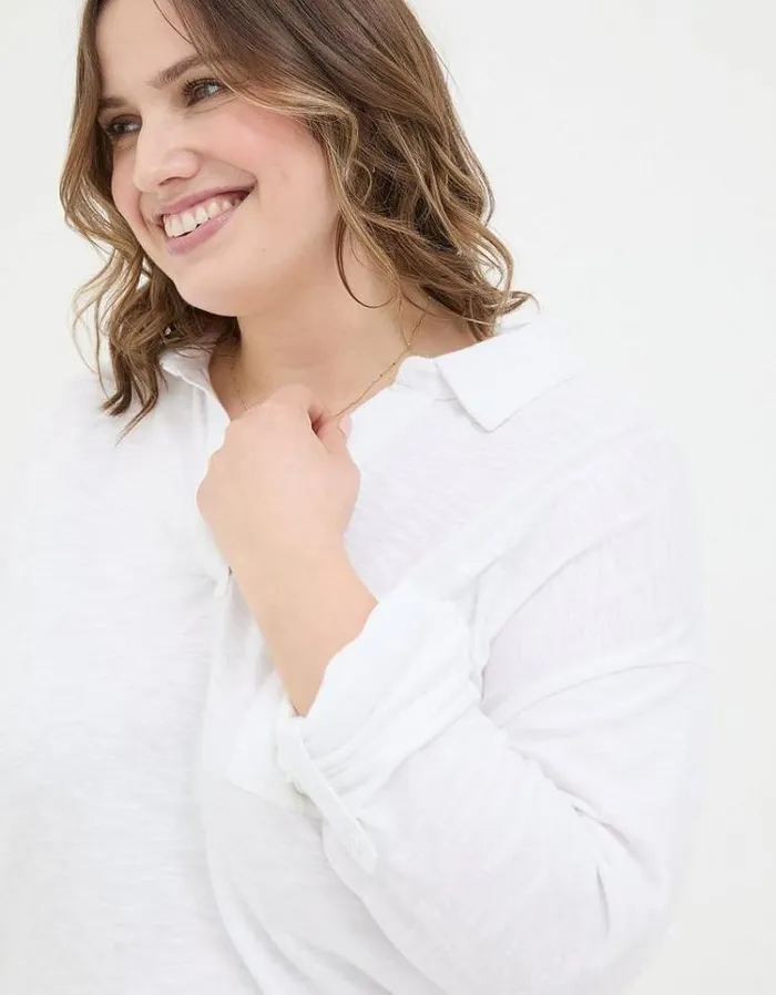 Women FatFace Tops and TShirts Paige Jersey Shirt White