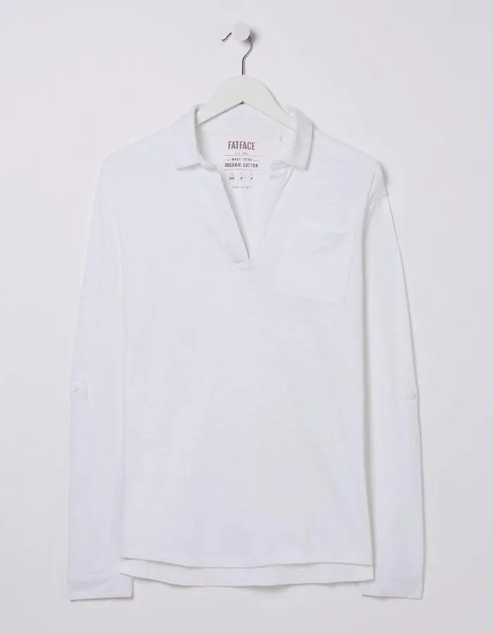 Women FatFace Tops and TShirts Paige Jersey Shirt White
