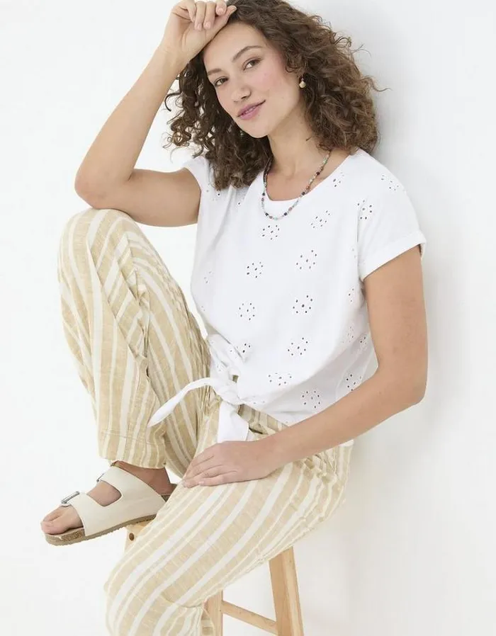 Women FatFace Tops and TShirts Roisin Tie Front Top Ivory
