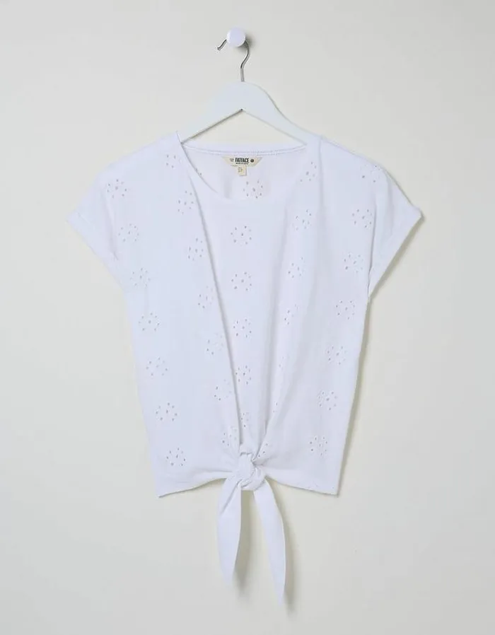 Women FatFace Tops and TShirts Roisin Tie Front Top Ivory
