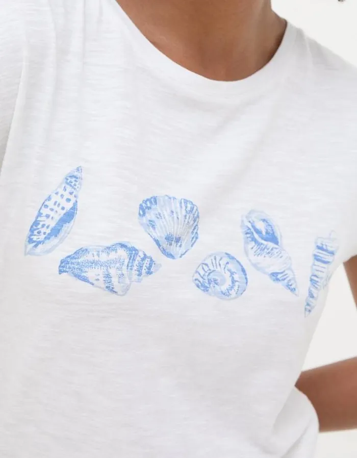 Women FatFace Tops and TShirts Shell Graphic TShirt Ivory