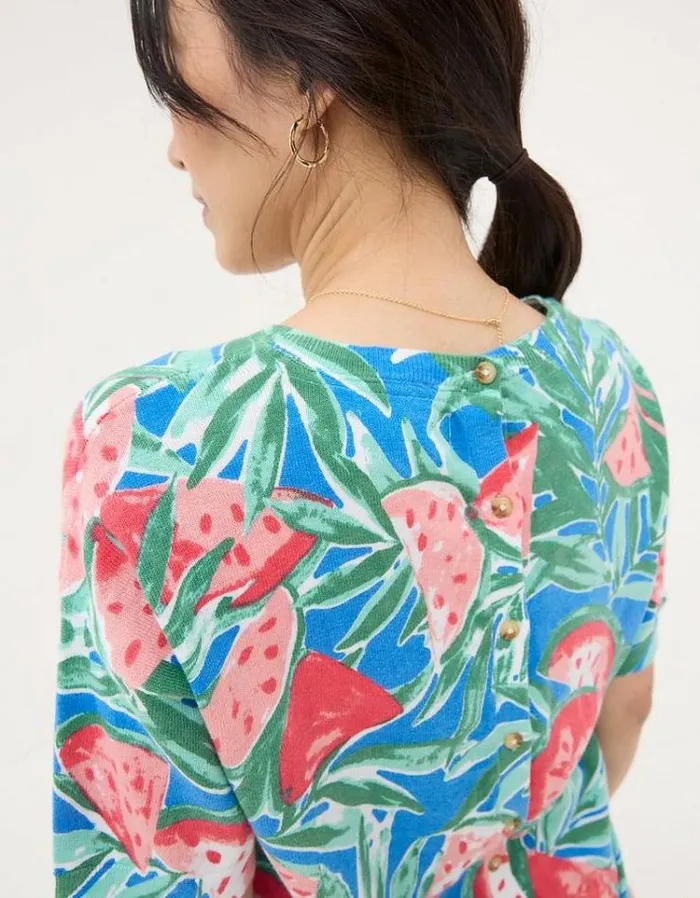 Women FatFace Tops and TShirts Watermelons Printed Knit T Shirt Multi
