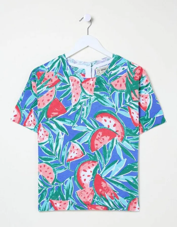 Women FatFace Tops and TShirts Watermelons Printed Knit T Shirt Multi