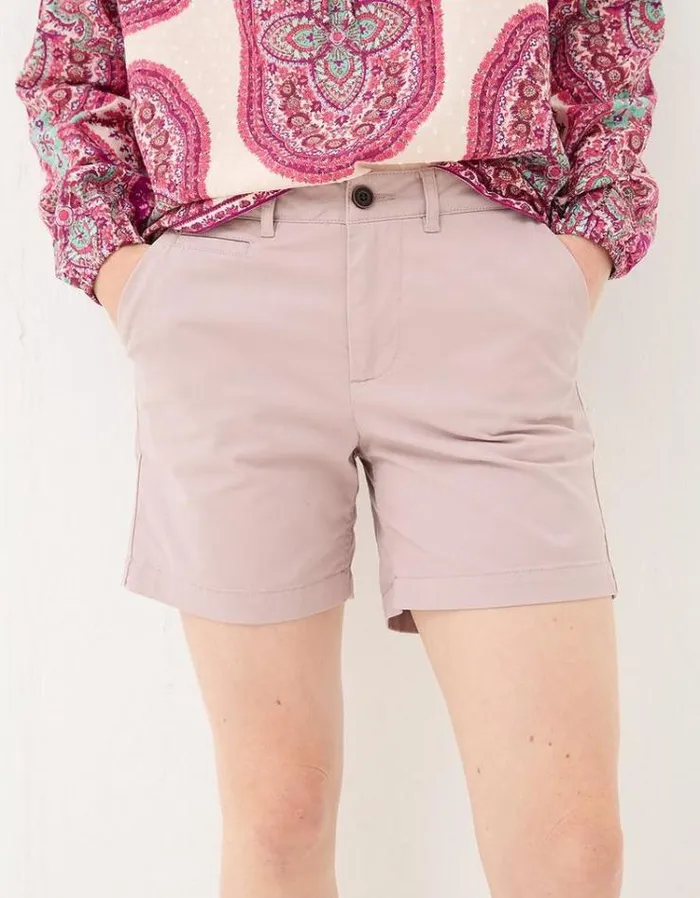 Women FatFace Vacation Shop Padstow Chino Shorts Washed Pink