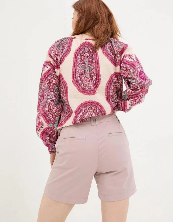 Women FatFace Vacation Shop Padstow Chino Shorts Washed Pink