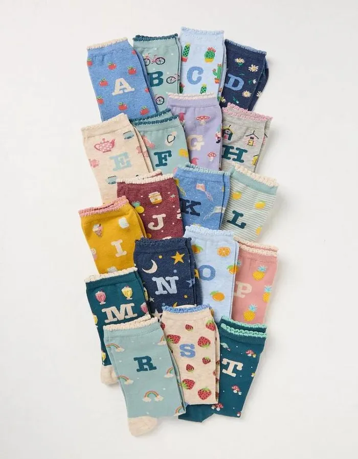 Women FatFace Women039s Sale 1 Pack Alphabet Socks Multi