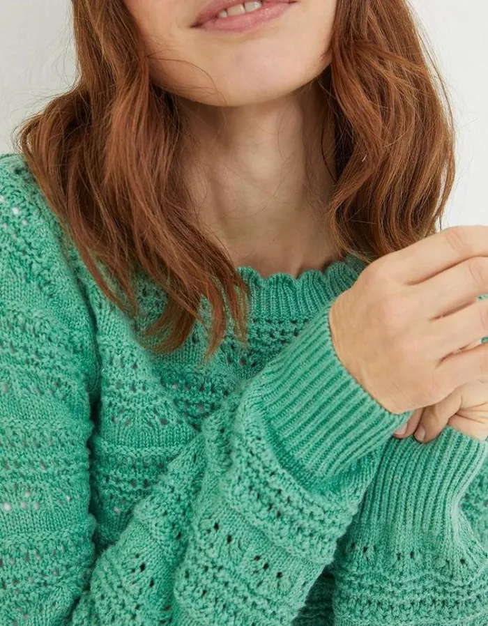 Women FatFace Women039s Sale Adrinenna Crew Neck Sweater Bright Green