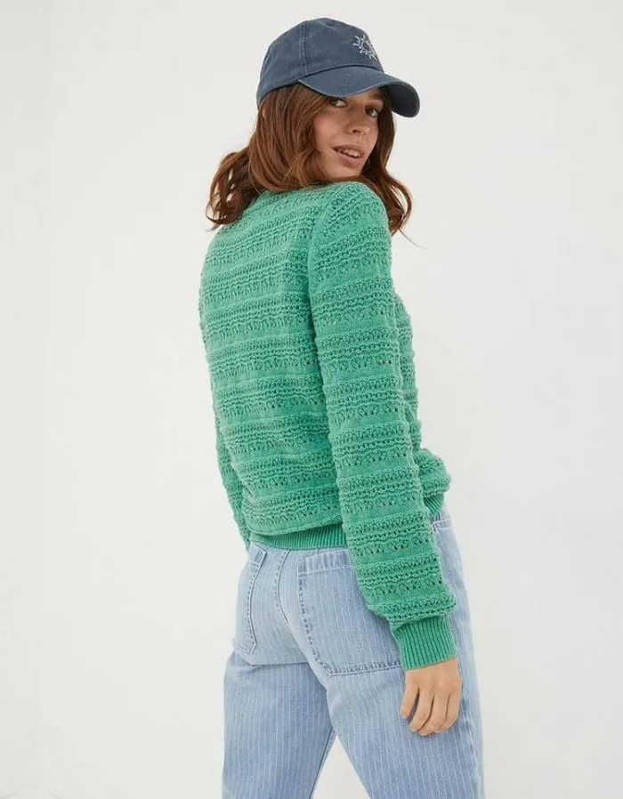 Women FatFace Women039s Sale Adrinenna Crew Neck Sweater Bright Green