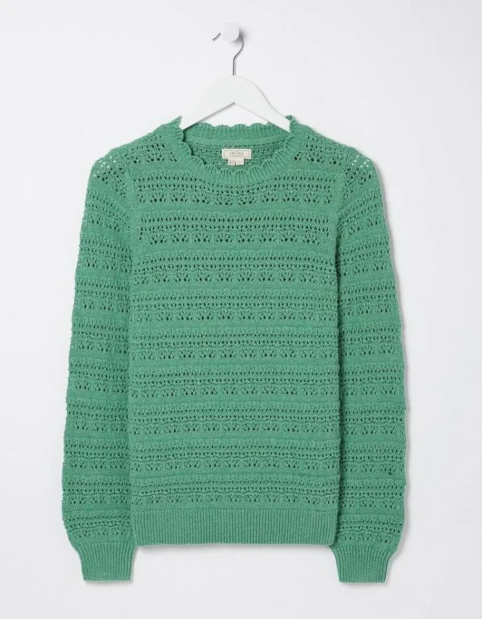 Women FatFace Women039s Sale Adrinenna Crew Neck Sweater Bright Green