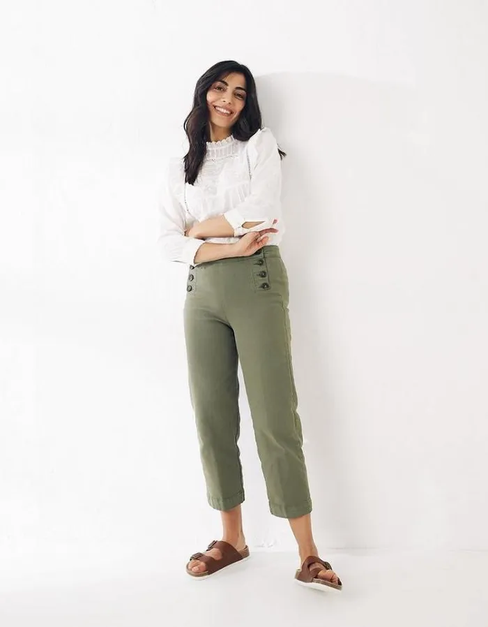 Women FatFace Women039s Sale Faye Cropped Sailor Pants Khaki