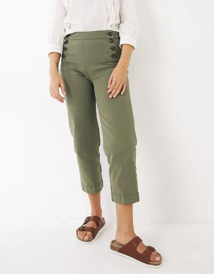 Women FatFace Women039s Sale Faye Cropped Sailor Pants Khaki