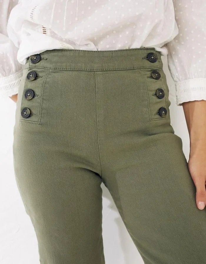 Women FatFace Women039s Sale Faye Cropped Sailor Pants Khaki
