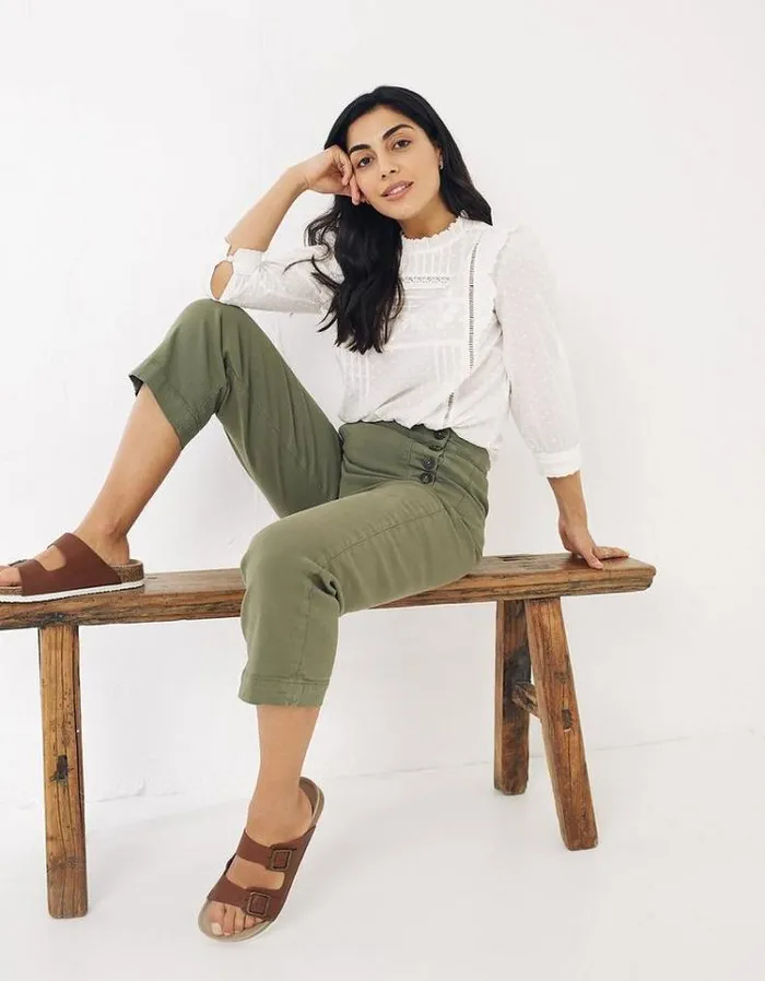 Women FatFace Women039s Sale Faye Cropped Sailor Pants Khaki