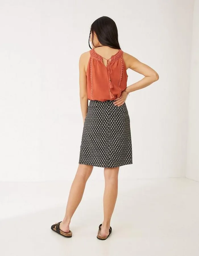 Women FatFace Women039s Sale Mia Mini Spirit Geo Print Skirt Black