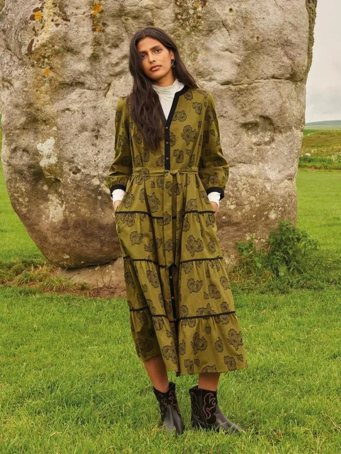 Women Fawn Jacquard Midi Dress Green Multi White Stuff Party Dresses Women Fawn Jacquard Midi Dress Green Multi White Stuff Party Dresses