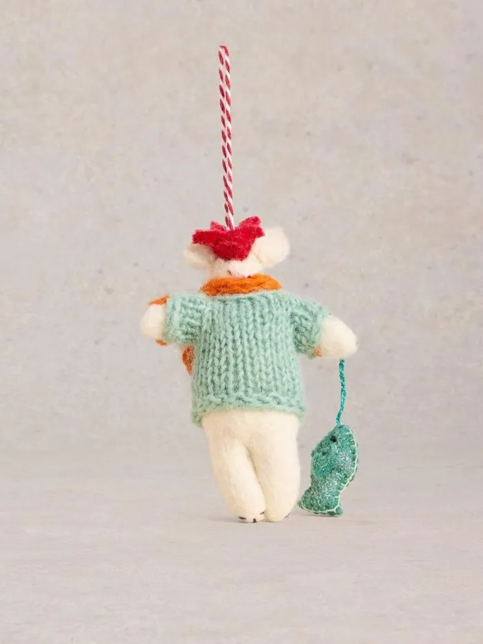 Women Fishing Polar Bear Hanging Dec Blue Multi White Stuff Decorations