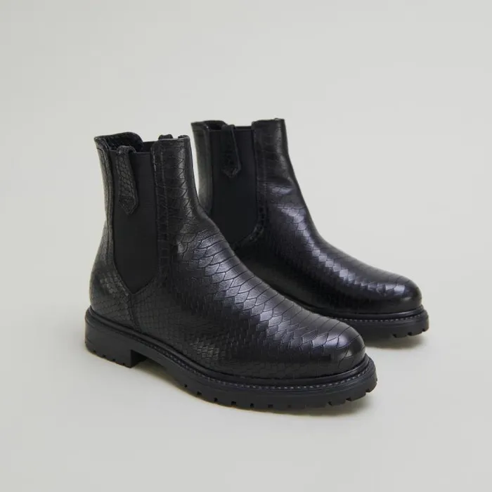 Women Flat Boots Black JONAK Ankle Boots Lowboots