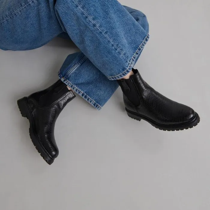 Women Flat Boots Black JONAK Ankle Boots Lowboots