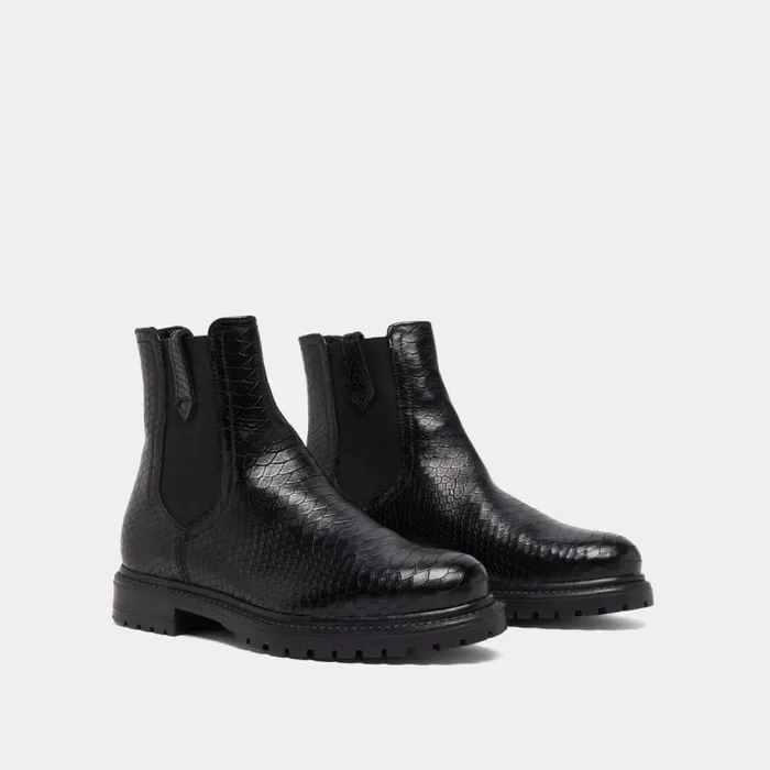 Women Flat Boots Black JONAK Ankle Boots Lowboots