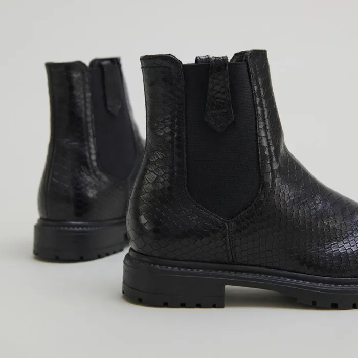 Women Flat Boots Black JONAK Ankle Boots Lowboots