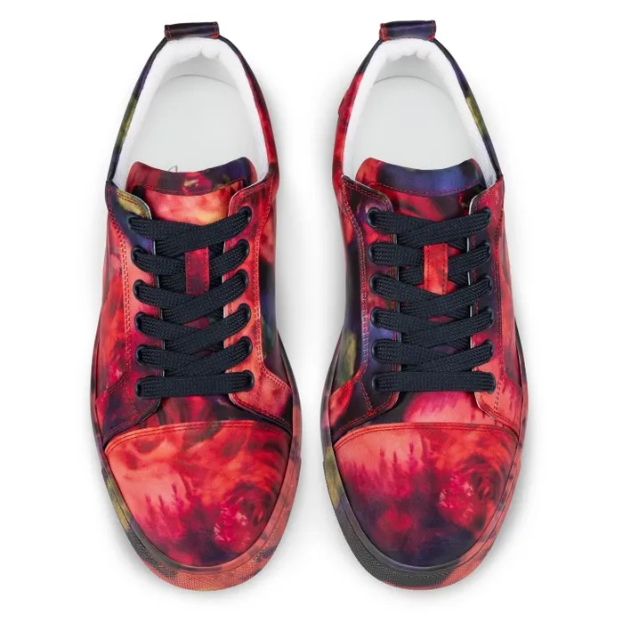 Women Fun Louise Junior Sneakers 8211 Roses Printed Crepe Satin 8211 Multicolor Christian Louboutin Sneakers