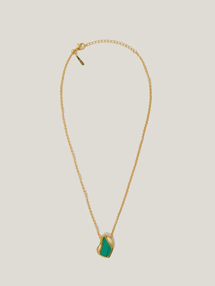 Women Gold Vermeil Necklace Gold Jigsaw Jewellery