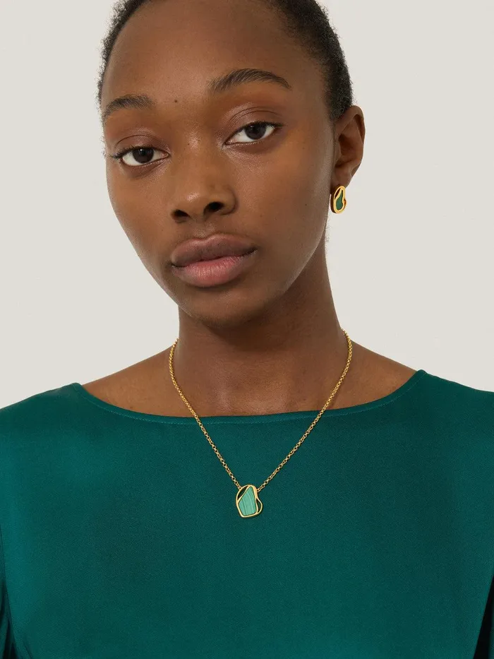 Women Gold Vermeil Necklace Gold Jigsaw Jewellery