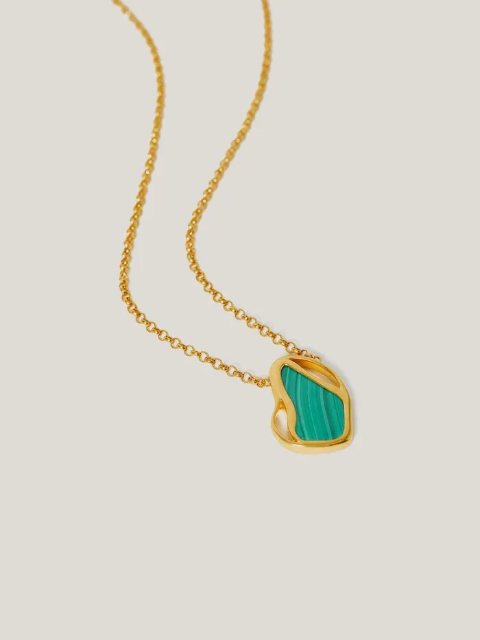 Women Gold Vermeil Necklace Gold Jigsaw Jewellery