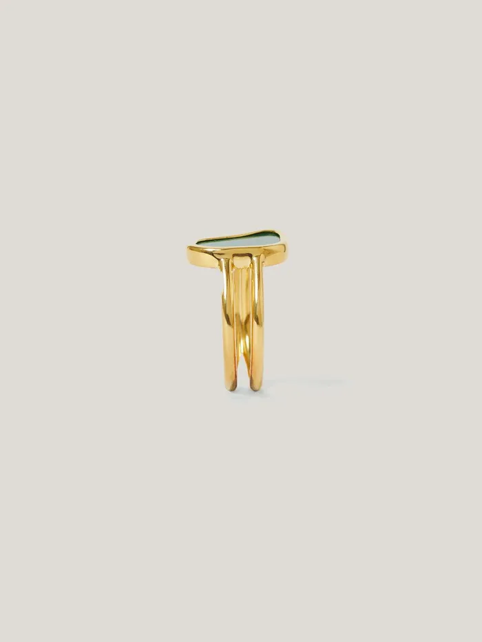 Women Gold Vermeil Ring Gold Jigsaw Jewellery